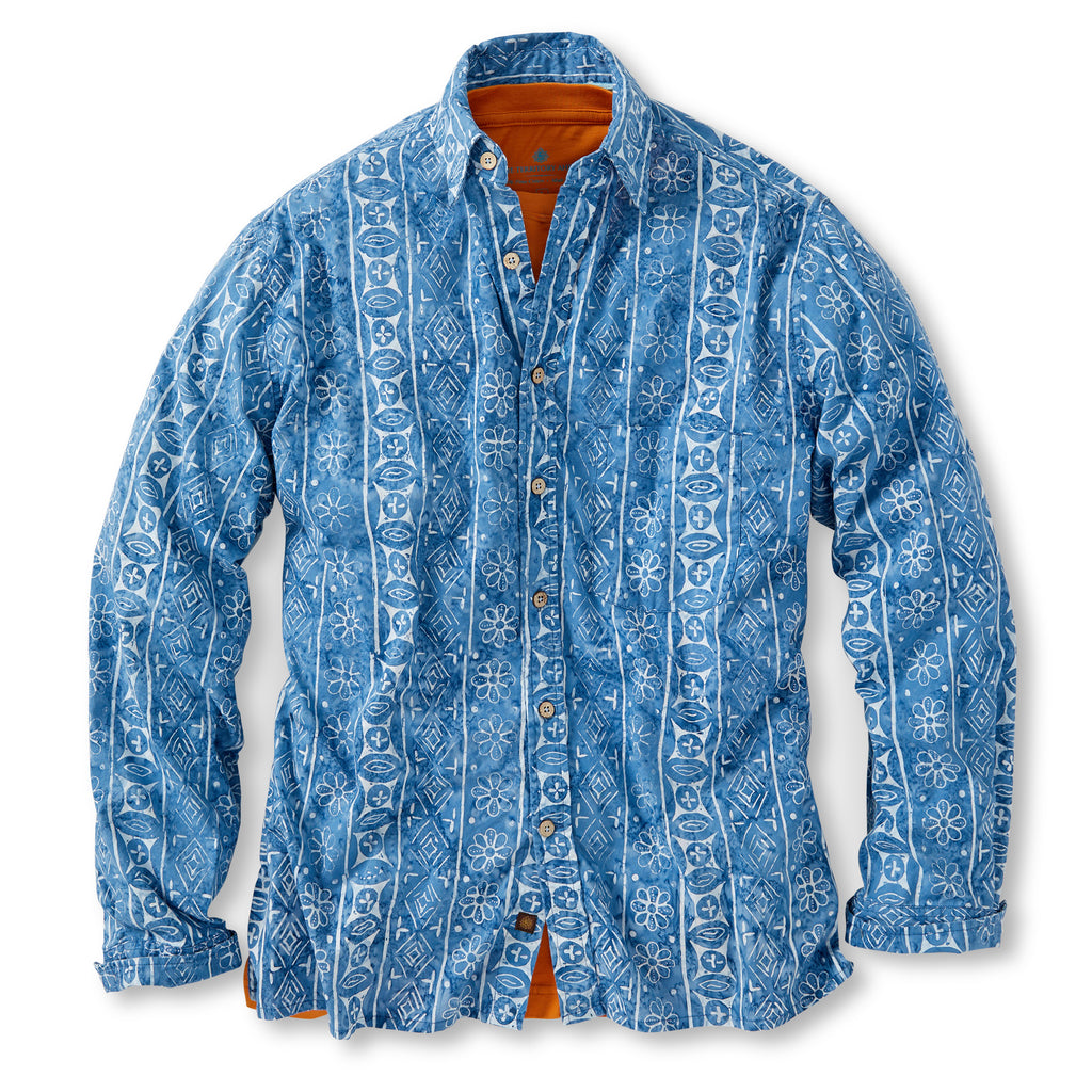 batik dress shirt Patchwork Party Batik Button Up Shirt