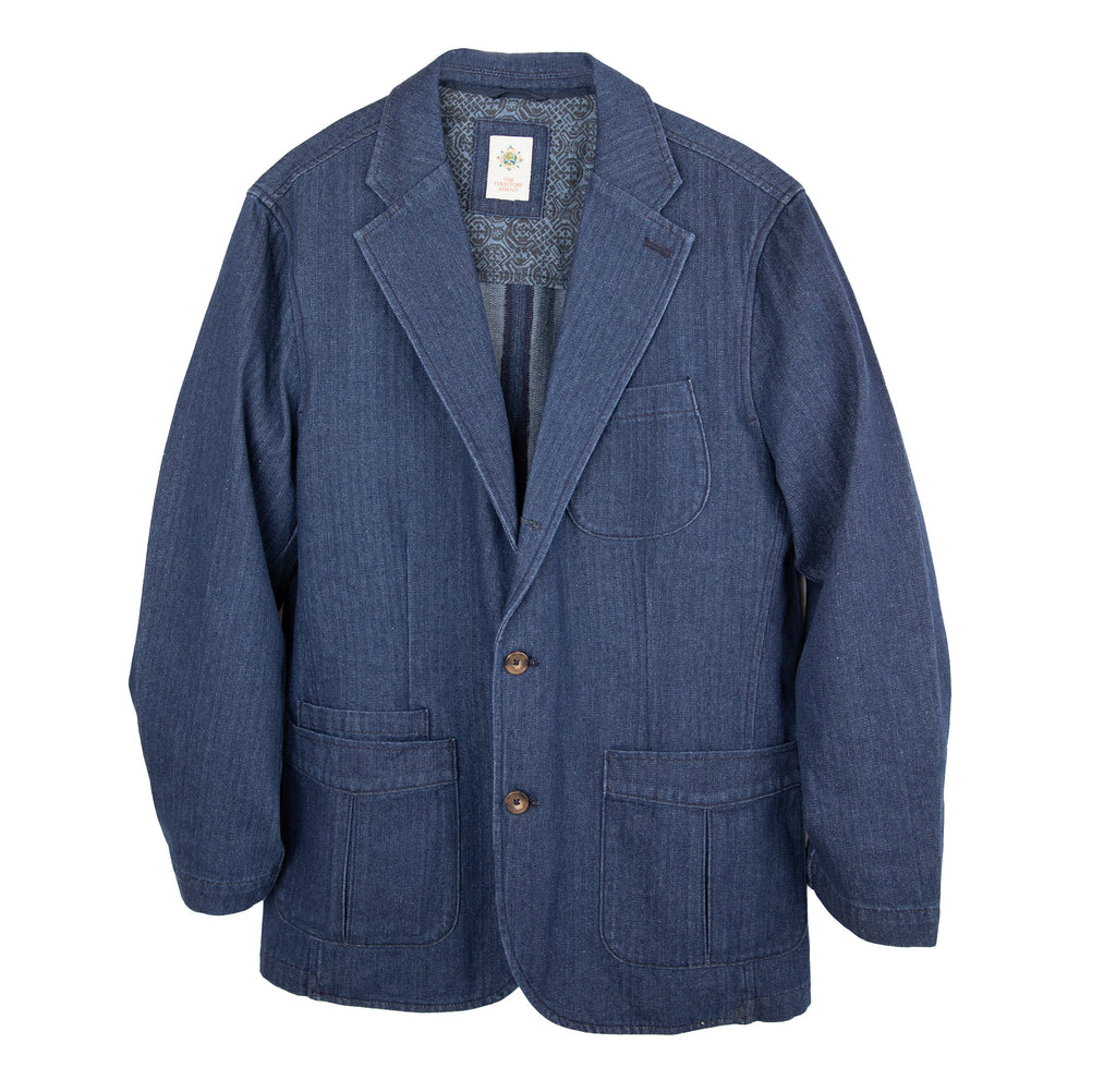 Belted Herringbone Blazer