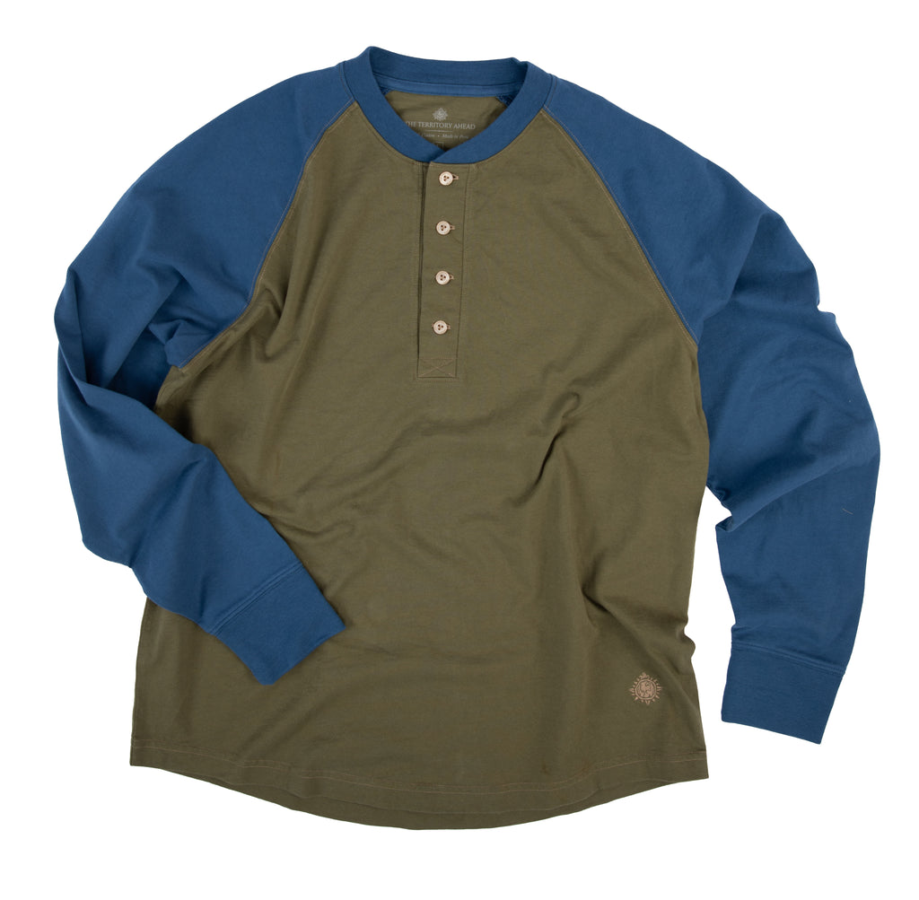 Russell Athletic Men's Baseball Henley Shirt – 2-Button Jersey, Multiple Sizes & Colors