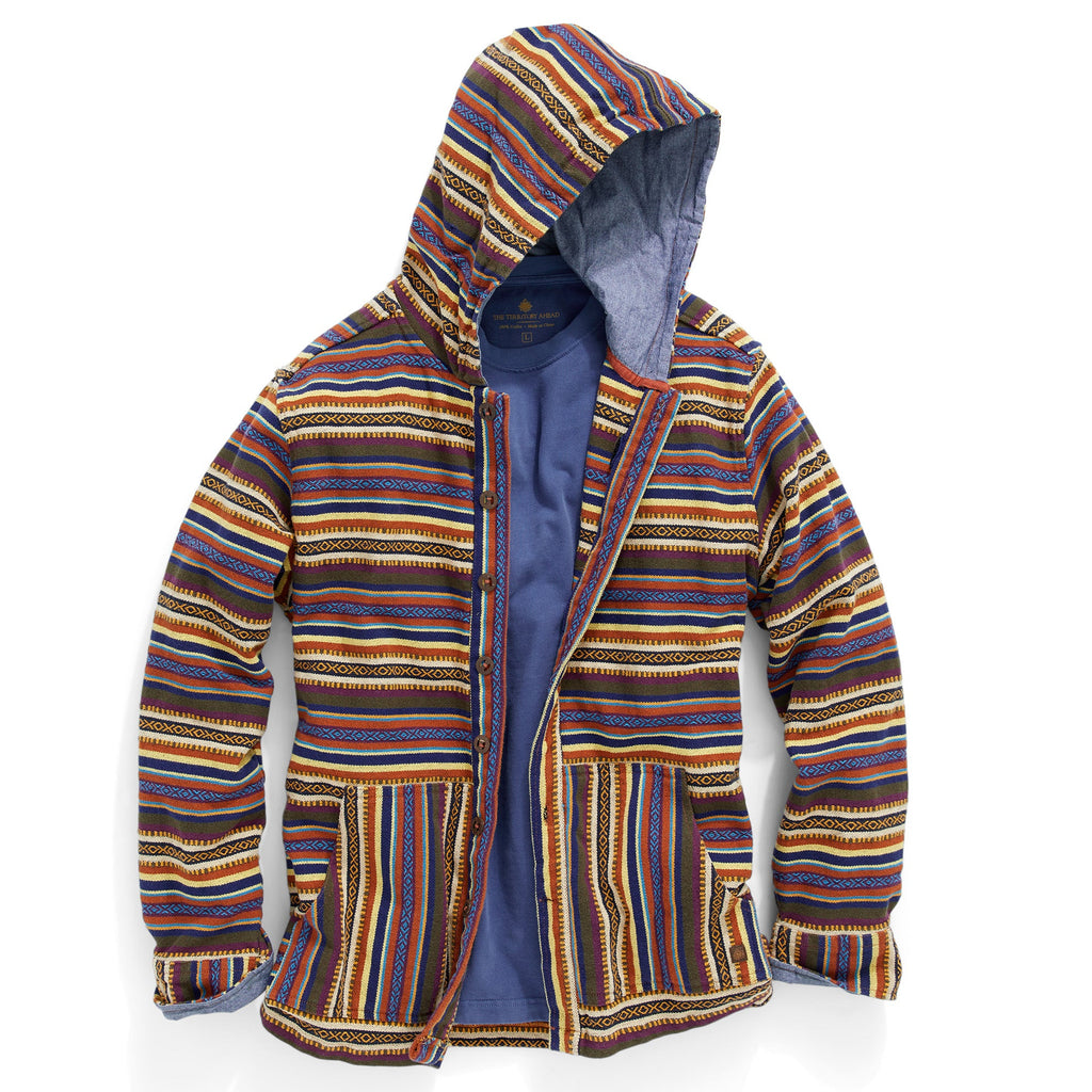 Striped baja hoodie new arrivals