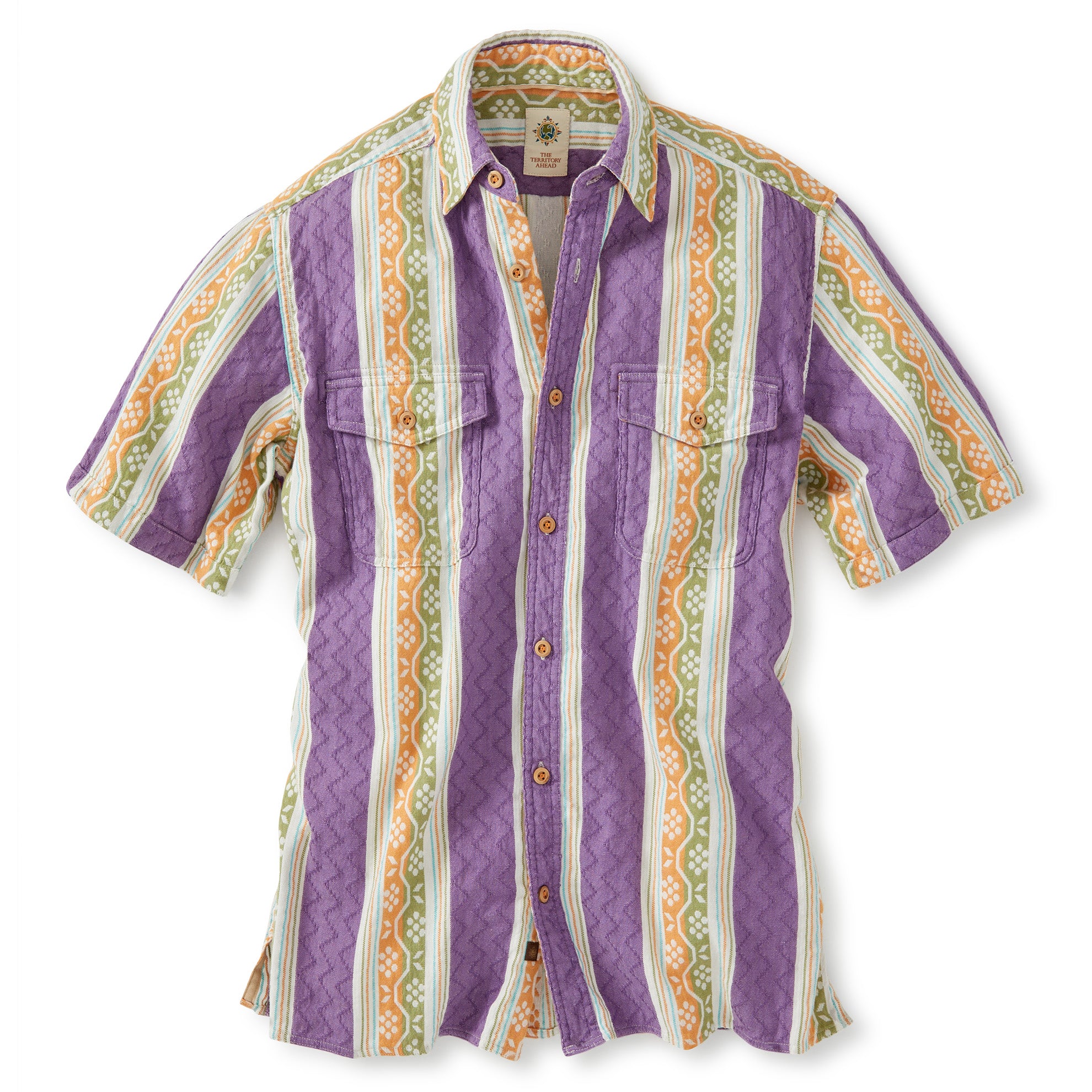 トップス 6(ROKU) SUKE CUT JACQUARD SHIRT Men's Aztec Print Brushed Jacquard Zip Up Jacket | Rock