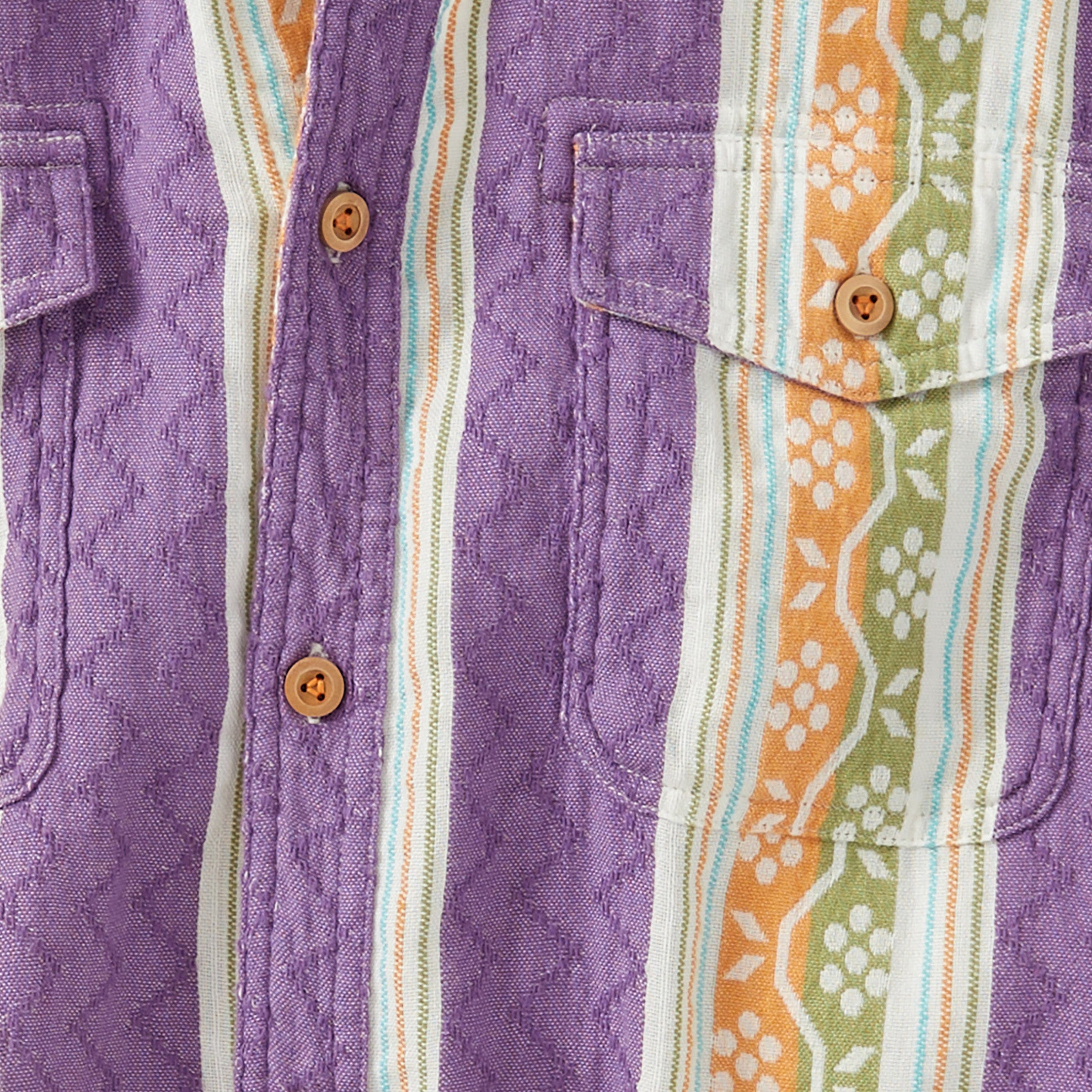 トップス 6(ROKU) SUKE CUT JACQUARD SHIRT Men's Aztec Print Brushed Jacquard Zip Up Jacket | Rock