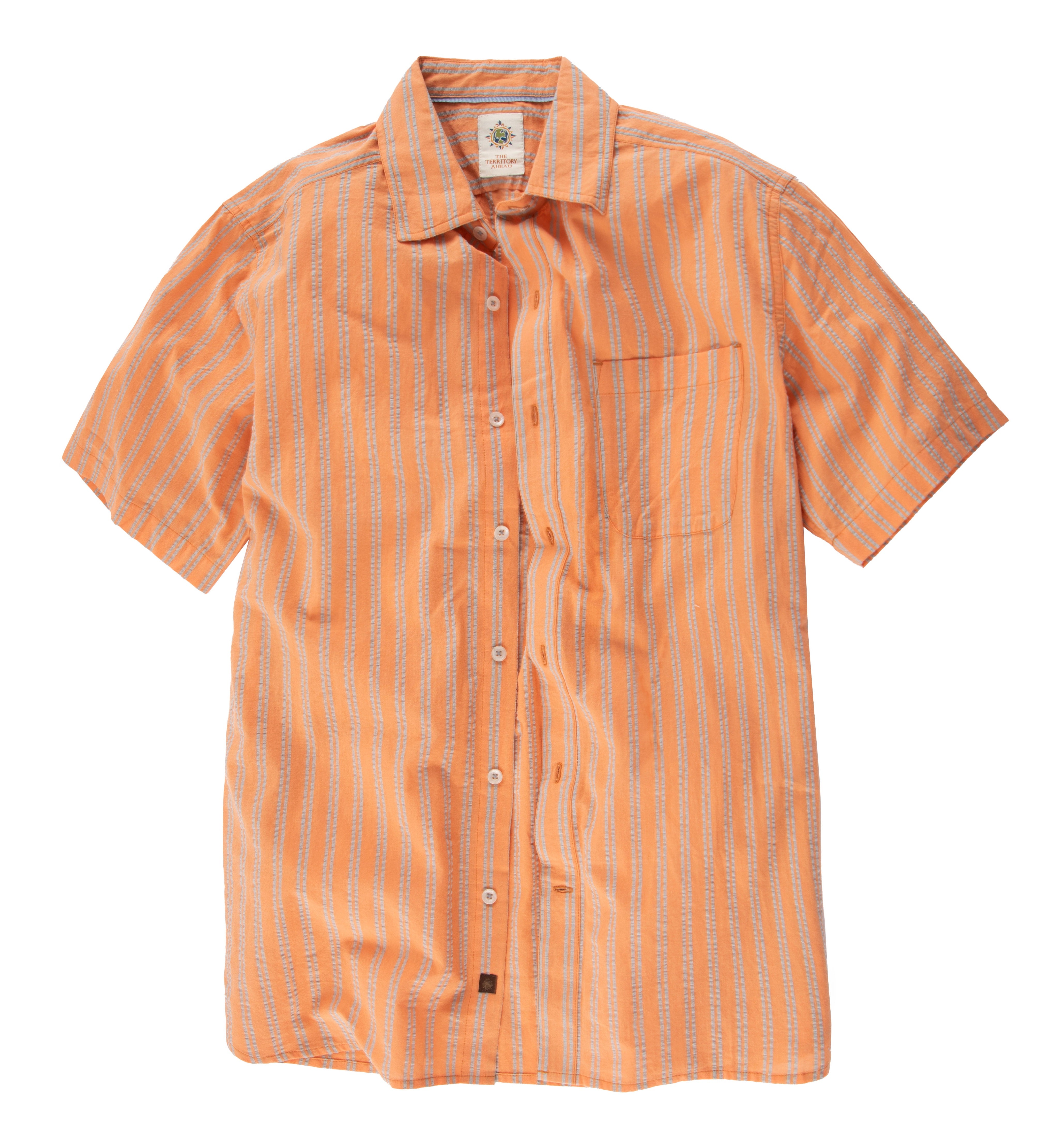 シャツ k.sstore Short Sleeve Harbor Island Striped Seersucker Shirt – The