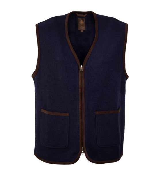 The Nor easter Wool Vest Navy Small