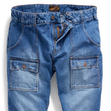 [COMPAGNO]★BERMUDA FERTIG CARGO DENIM PANTS Idopy Men`s Cargo Denim Biker Jeans Shorts with Zippers (W30