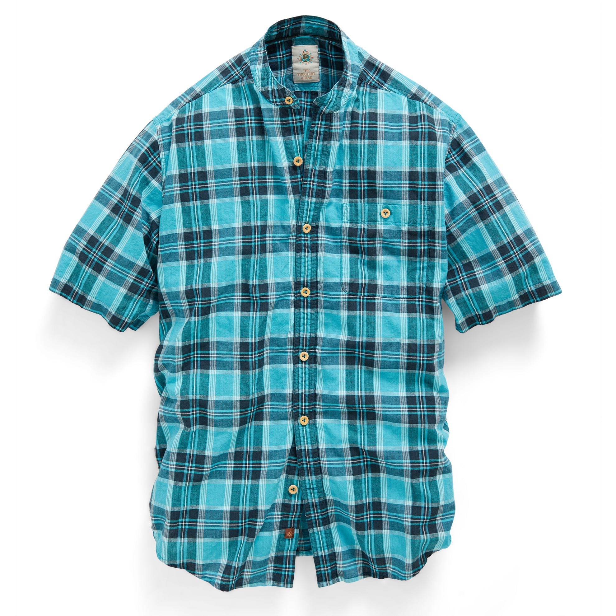 トップス wonderland Madras check shirts pwa MA_T3266_BLU_B_34744578-a1b8-