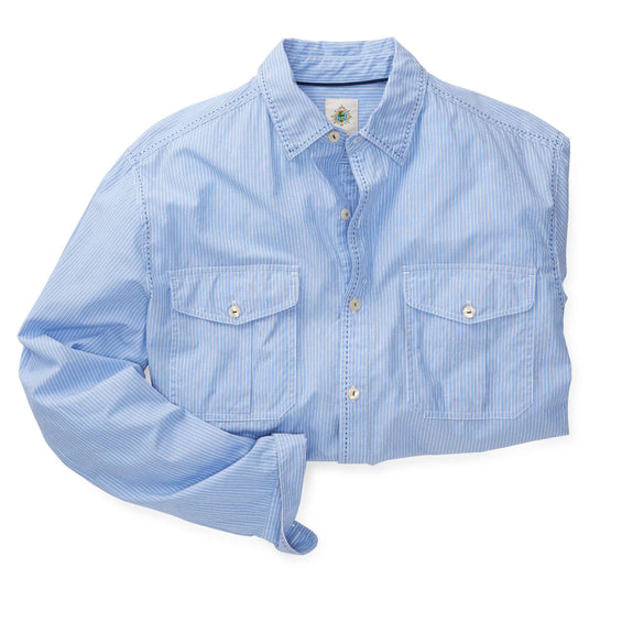 Dexter Blue Stripe Point Collar Shirt - Tall